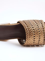 River Island Brown Wide Fit Woven Block Heeled Sandals - Image 6 of 6
