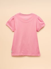 Joules Astra Pink Applique Cotton T-Shirt - Image 2 of 4