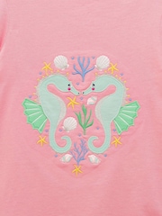 Joules Astra Pink Applique Cotton T-Shirt - Image 3 of 4