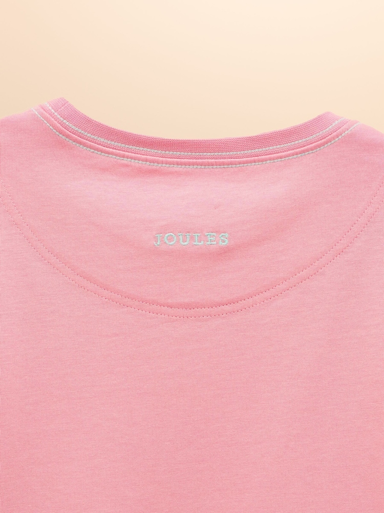 Joules Astra Pink Applique Cotton T-Shirt - Image 4 of 4