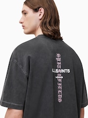 AllSaints Black Knox Short Sleeve Crew 100% Organic Cotton T-Shirt - Image 2 of 7