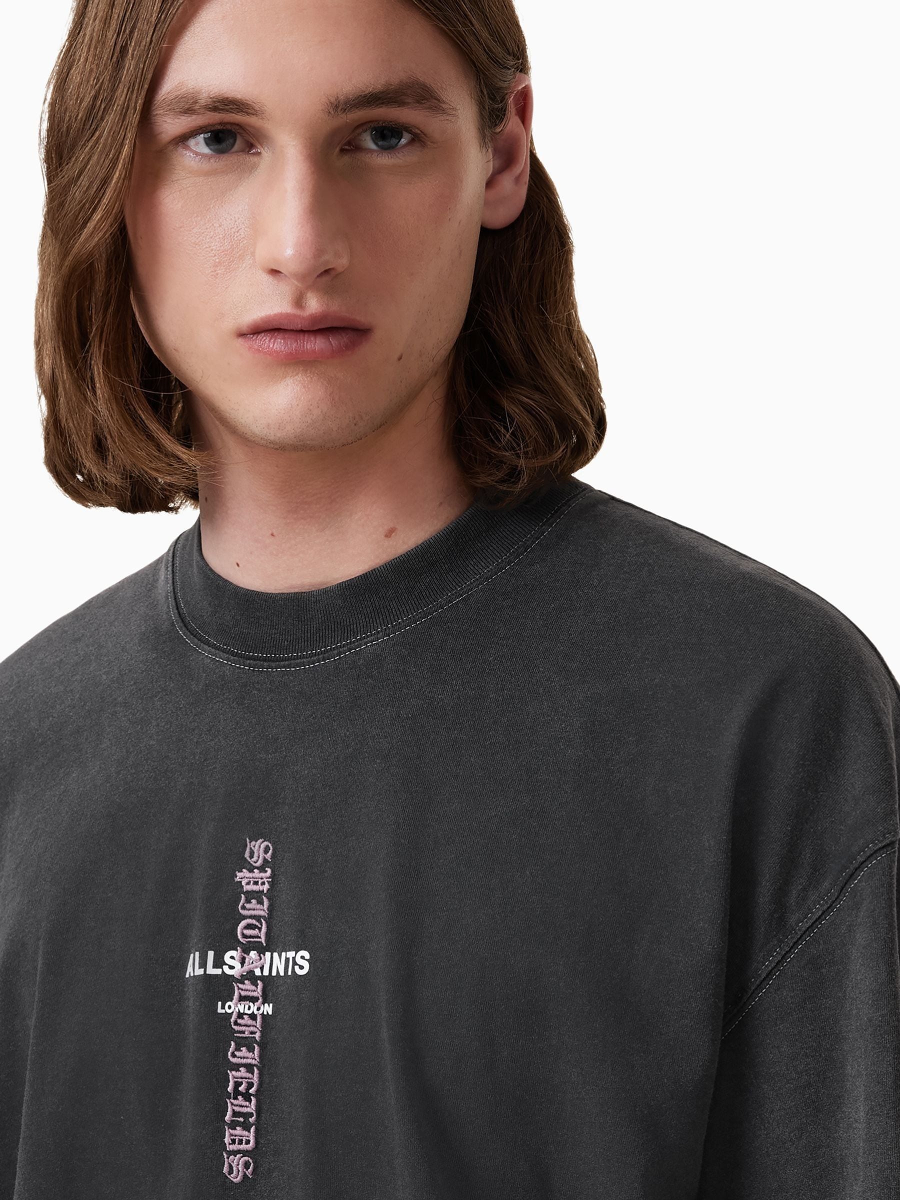 Buy AllSaints Black Knox Short Sleeve Crew T-Shirt from the Next