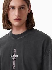 AllSaints Black Knox Short Sleeve Crew 100% Organic Cotton T-Shirt - Image 4 of 7