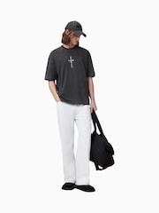 AllSaints Black Knox Short Sleeve Crew 100% Organic Cotton T-Shirt - Image 5 of 7