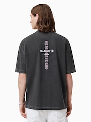 AllSaints Black Knox Short Sleeve Crew 100% Organic Cotton T-Shirt - Image 6 of 7