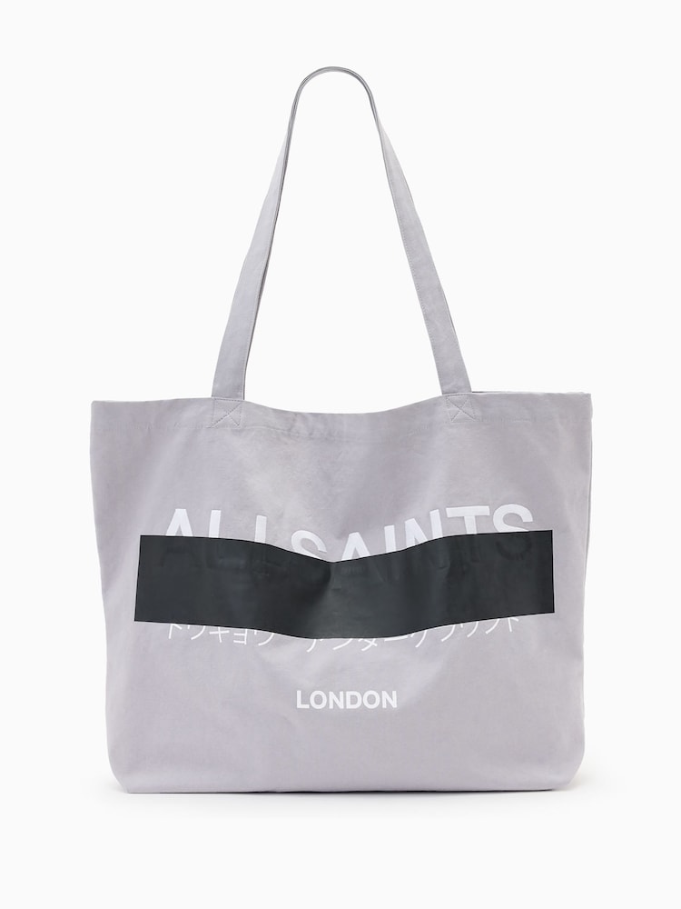 AllSaints Grey Redact Tote Bag - Image 1 of 7