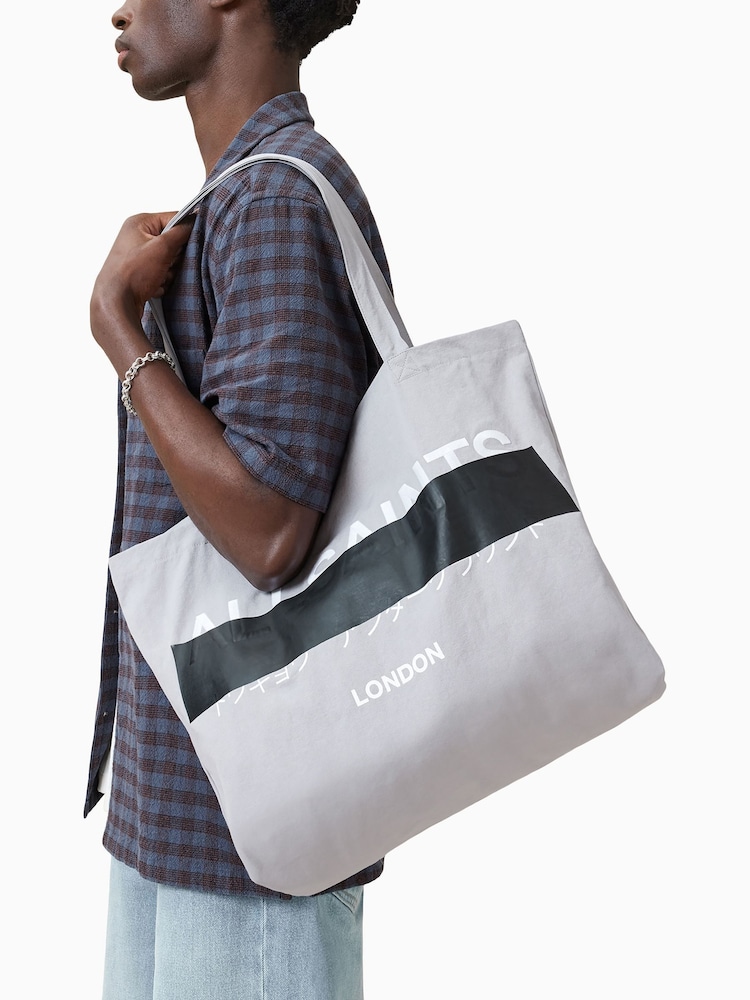AllSaints Grey Redact Tote Bag - Image 2 of 7