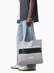AllSaints Grey Redact Tote Bag - Image 4 of 7