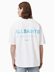 AllSaints Blue Light Underground Black/Blue Oversized Cotton Crew Neck T-Shirt - Image 2 of 7