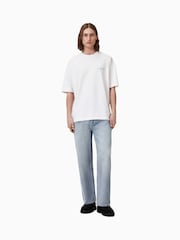 AllSaints Blue Light Underground Black/Blue Oversized Cotton Crew Neck T-Shirt - Image 3 of 7