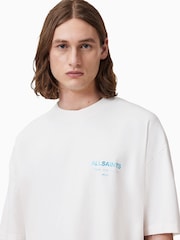 AllSaints Blue Light Underground Black/Blue Oversized Cotton Crew Neck T-Shirt - Image 5 of 7