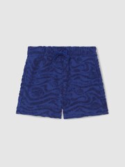 Reiss Bright Blue Marko 9-13 yrs SmileyWorld | Reiss Wave Texture Shorts - Image 2 of 4