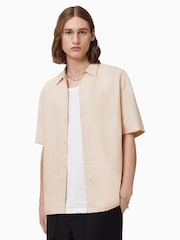 AllSaints Brown Bandol Short Sleeve Shirt - Image 1 of 9