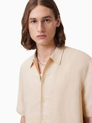 AllSaints Brown Bandol Short Sleeve Shirt - Image 2 of 9