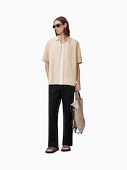 AllSaints Brown Bandol Short Sleeve Shirt - Image 3 of 9