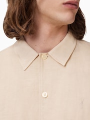 AllSaints Brown Bandol Short Sleeve Shirt - Image 5 of 9