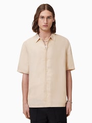 AllSaints Brown Bandol Short Sleeve Shirt - Image 6 of 9