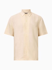 AllSaints Brown Bandol Short Sleeve Shirt - Image 9 of 9