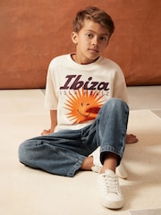 Reiss Off White Bruno 13-14 yrs SmileyWorld | Reiss Sun Motif T-Shirt - Image 2 of 4