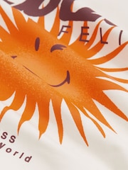 Reiss Off White Bruno 13-14 yrs SmileyWorld | Reiss Sun Motif T-Shirt - Image 4 of 4