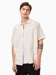 AllSaints White Netley Short Sleeve Shirt - Image 1 of 8