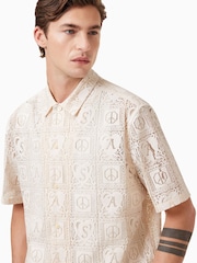 AllSaints White Netley Short Sleeve Shirt - Image 2 of 8