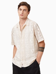 AllSaints White Netley Short Sleeve Shirt - Image 4 of 8