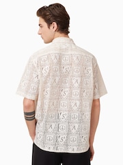 AllSaints White Netley Short Sleeve Shirt - Image 6 of 8