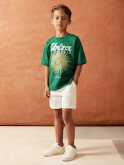 Reiss Bright Green Bruno 13-14 yrs SmileyWorld | Reiss Sun Motif T-Shirt - Image 2 of 4