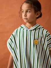 Reiss Green/Blue/White Felipe 9-13 yrs SmileyWorld Hooded Towel - Image 1 of 6