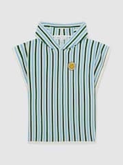 Reiss Green/Blue/White Felipe 9-13 yrs SmileyWorld Hooded Towel - Image 2 of 6