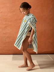 Reiss Green/Blue/White Felipe 9-13 yrs SmileyWorld Hooded Towel - Image 3 of 6
