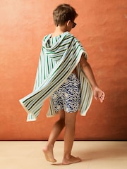 Reiss Green/Blue/White Felipe 9-13 yrs SmileyWorld Hooded Towel - Image 4 of 6