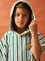Reiss Green/Blue/White Felipe 9-13 yrs SmileyWorld Hooded Towel - Image 5 of 6