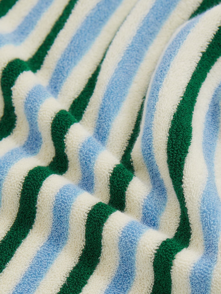 Reiss Green/Blue/White Felipe 9-13 yrs SmileyWorld Hooded Towel - Image 6 of 6