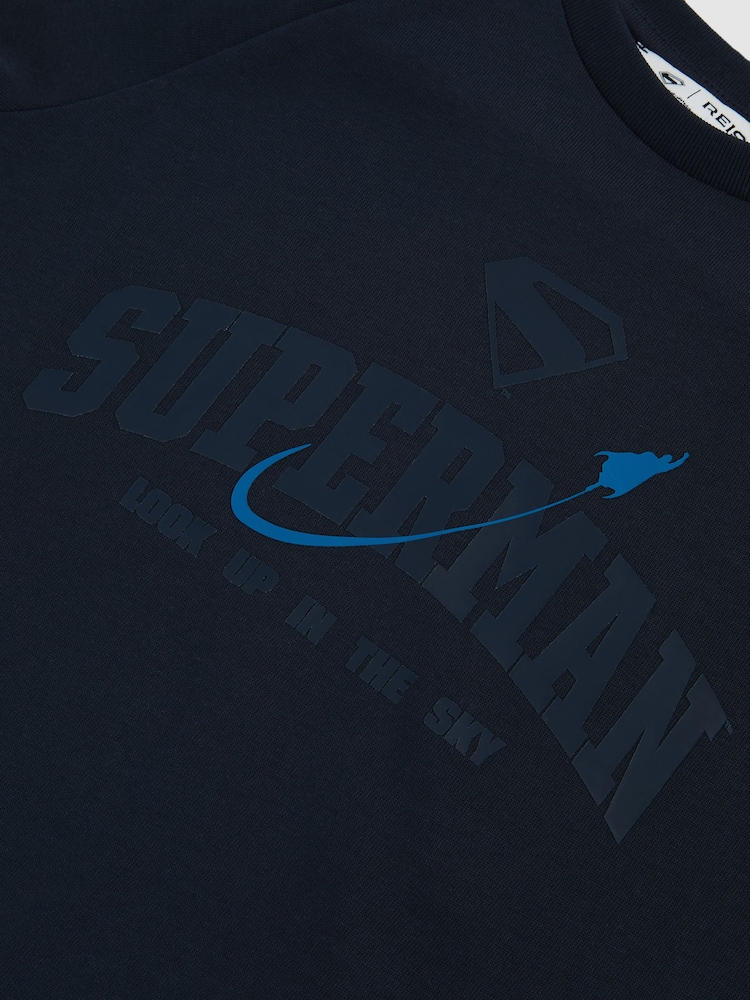 Reiss | Superman Raglan Logo T-Shirt - Image 4 of 4