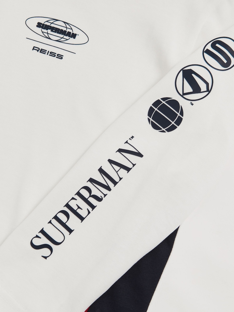 Reiss | Superman Cotton Logo T-Shirt - Image 5 of 5