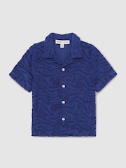 Reiss Bright Blue Emil 3-9 yrs SmileyWorld Wave Texture Shirt - Image 2 of 4