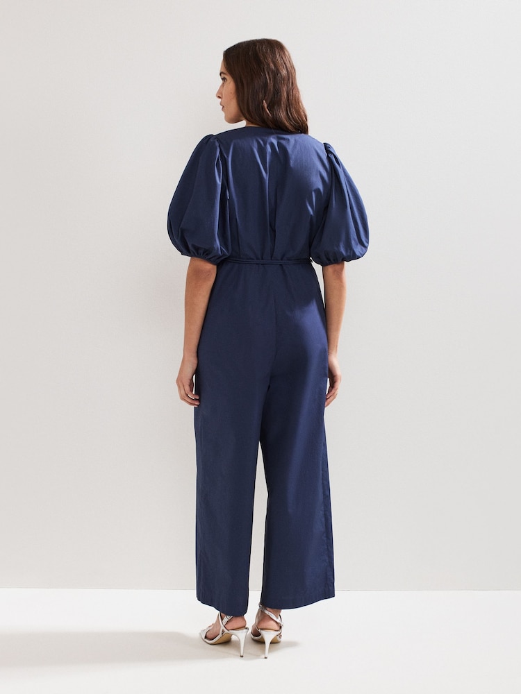 Phase Eight Blue Joni Belted Jumpsuit - Image 2 of 7