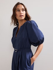 Phase Eight Blue Joni Belted Jumpsuit - Image 5 of 7