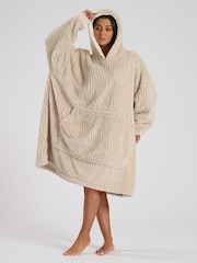 Loungeable Brown Wavy Cut Sherpa Snuggle Hoodie - Image 4 of 5