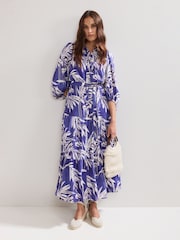 Phase Eight Blue Coralie Shirt Dress - Image 1 of 7