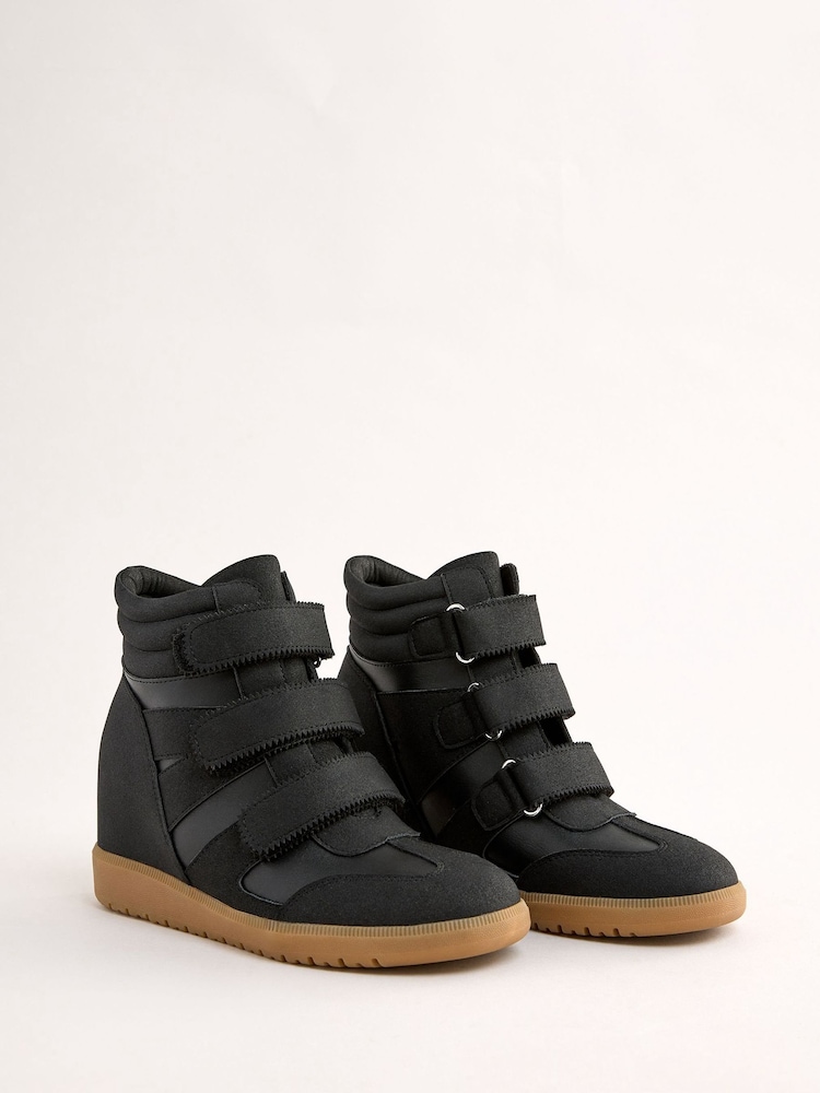 Friends Like These Faux Leather Velcro Wedge Casual Trainers - Imagen 1 de 5