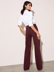 Friends Like These X Lucy Mecklenburgh Burgundy Red Everyday Wide Leg Jeans - Image 4 of 4