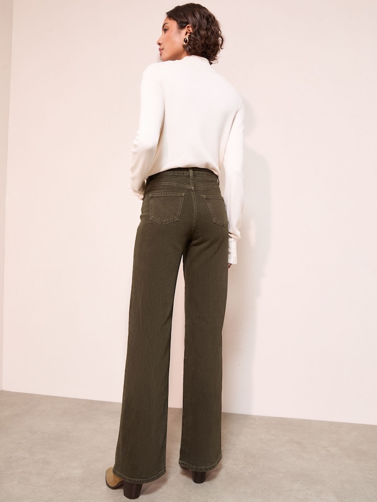 Friends Like These X Lucy Mecklenburgh Khaki Green Everyday Wide Jeans - Image 2 of 5