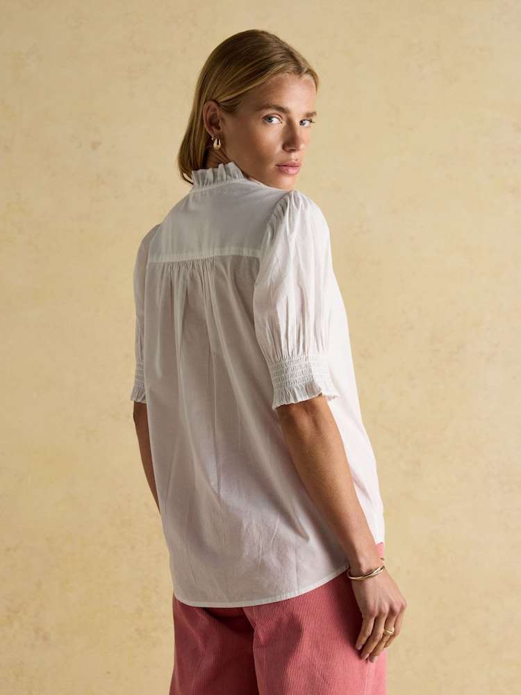 Joules White Short Sleeved Melanie Blouse - Image 2 of 8