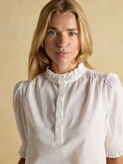 Joules White Short Sleeved Melanie Blouse - Image 3 of 8