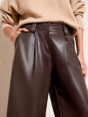 Friends Like These Brown Faux Leather Culottes - Image 2 of 4