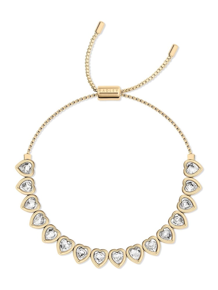 Radley 18ct Pale Gold Tone Heart Stone Set Bracelet - Image 1 of 5