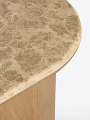 Natural N. Premium Aviano Oak Veneer Marble Sofa Side Table - Image 7 of 8